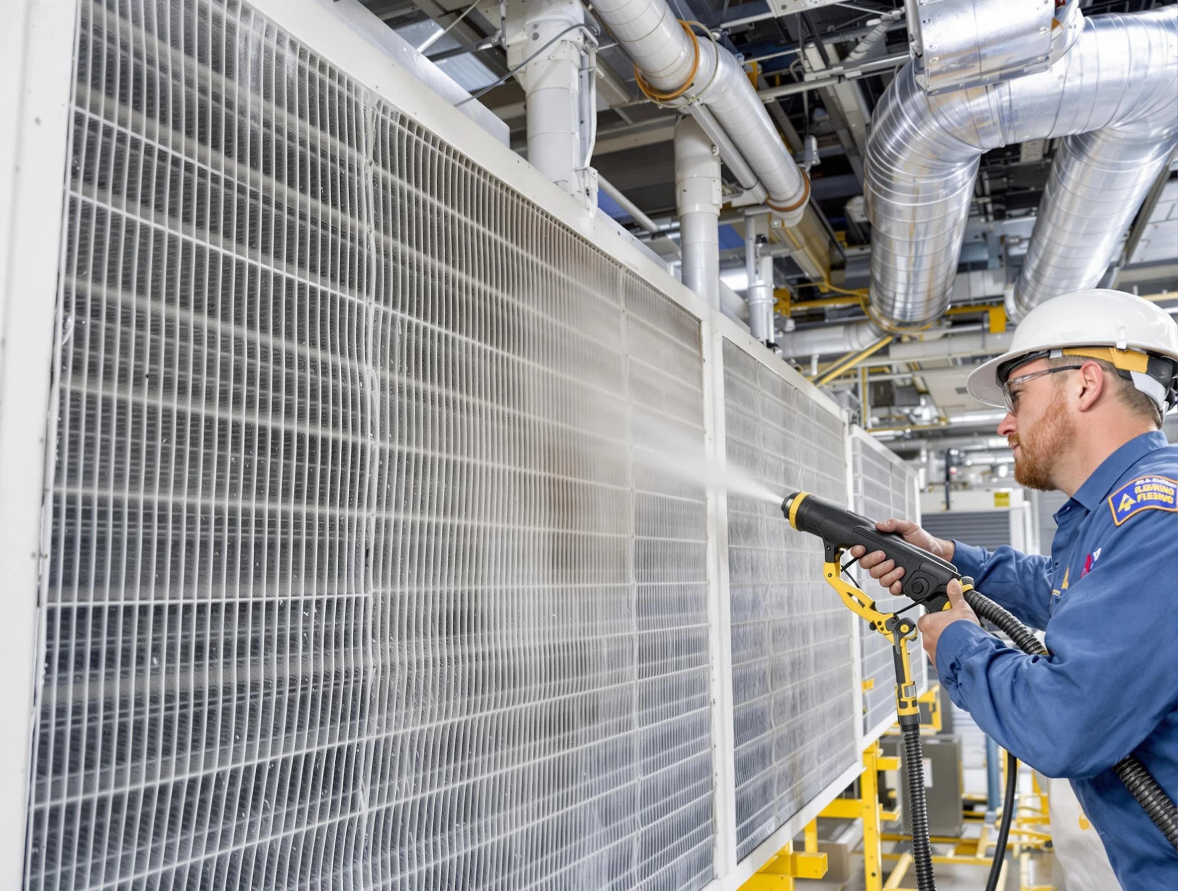 Professional commercial coil cleaning by Evans Air Duct Cleaning in Evans